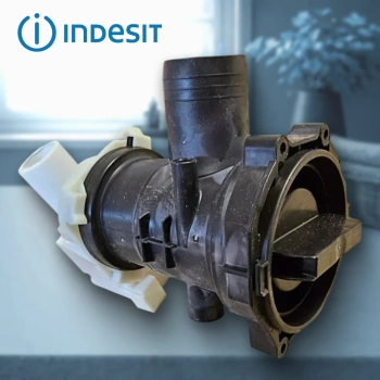 Насос в сборе стиральной машины Indesin Haier Atlant Vestfrost КЕВS 25W 4 защелки фишка сзади