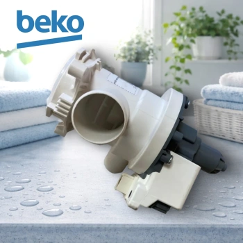 Насос в сборе стиральной машины BEKO 8 защелок фишка вперед 34W (30шт/кор)